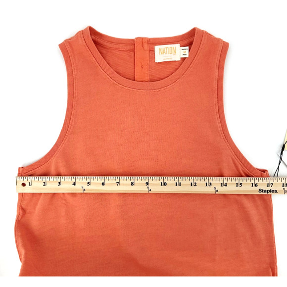 Nation LTD Harumi Womens Mini Dress Medium Tank Drop Waist Pockets Beach Tiered - Picture 5 of 9